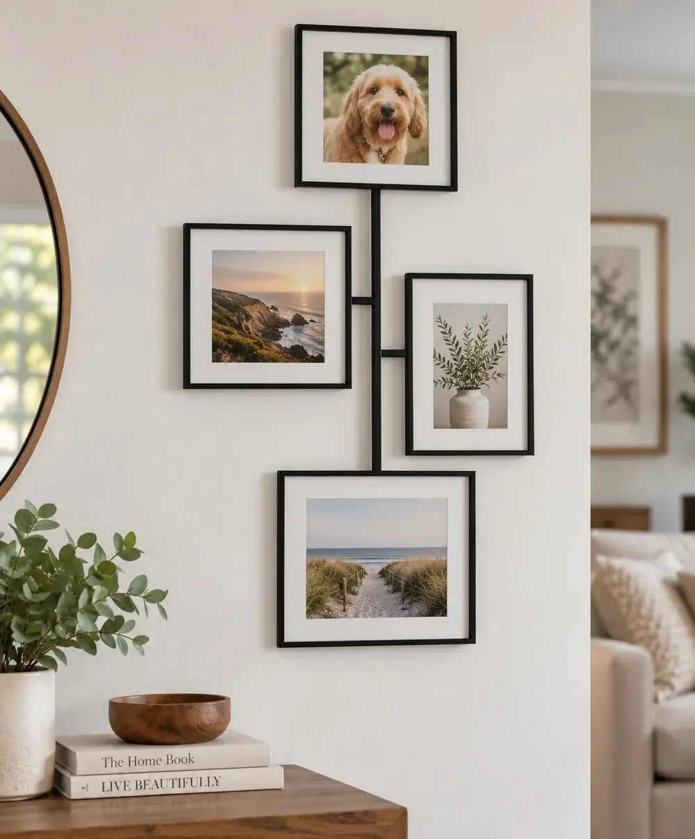 Umbra Flute Gallery Multi Photo Display – Black – 4 Picture Frames Modern Decor